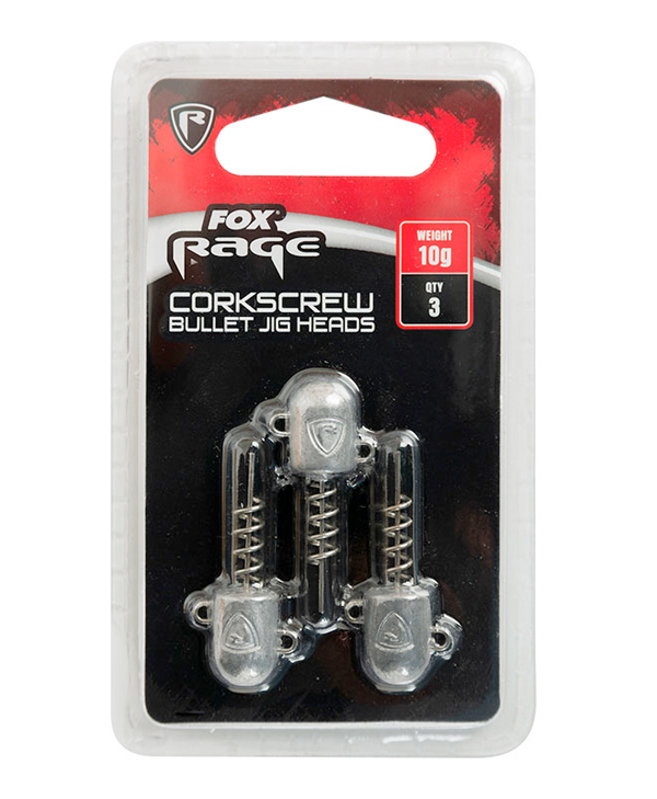 Fox Rage Corkscrew bullet jig heads, 3 sztuki
