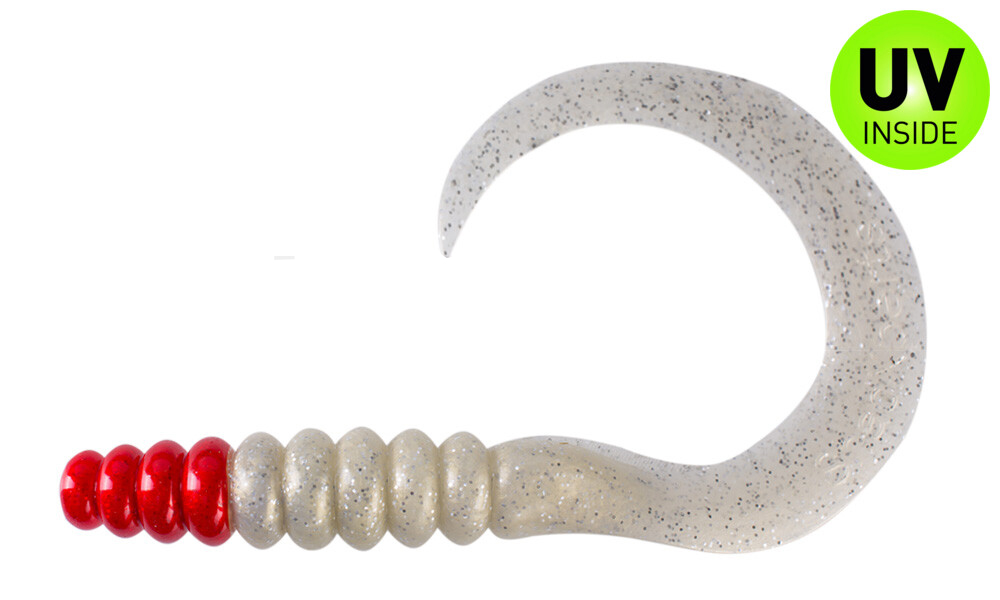 ShadXperts XXL Grub 11" - Clear Silver Glitter/Red Head