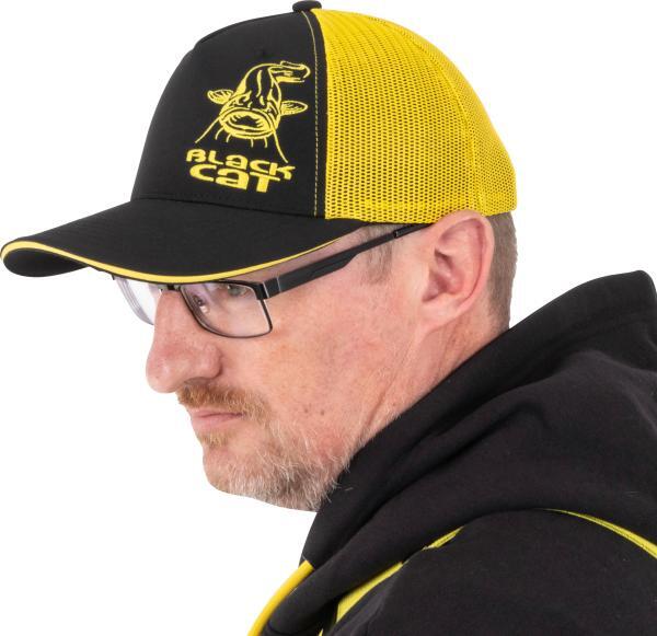 Black Cat Black And Yellow Trucker Cap