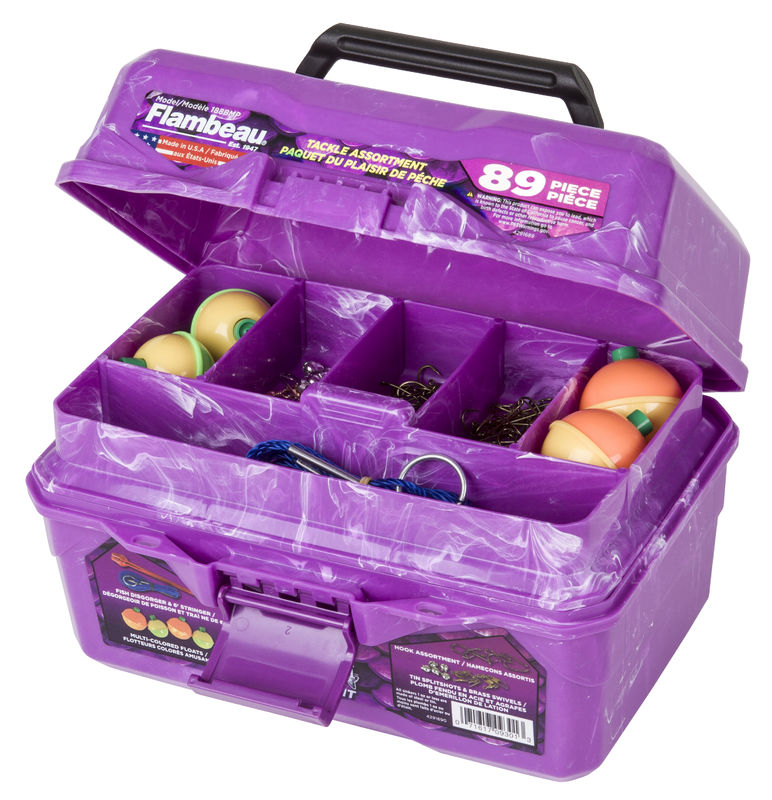 Skrzynka Wędkarska Flambeau Big Mouth Tackle Box Kit - Purple Swirl