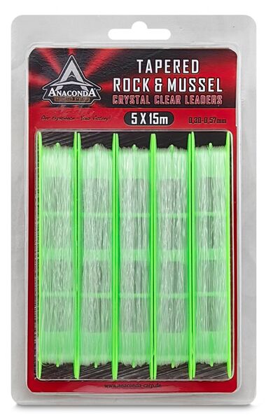 Anaconda Tapered Rock & Mussel Invisible Leaders 15m (5 sztuk)