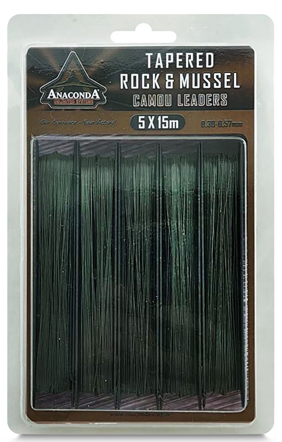 Anaconda Tapered Rock & Mussel Camou Leaders 15m (5 sztuk)