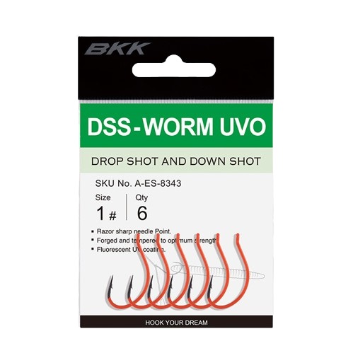 Haczyki Dropshot BKK DSS-Worm UV #4 (6 sztuk)