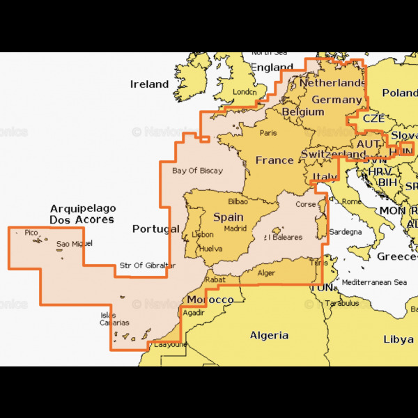 Mapy Navionics+ SD/MSD Card - Central & West Europe