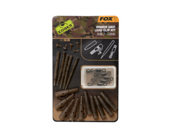 Fox Edges Camo Power Grip Lead Clip kit size 7 5 sztuk