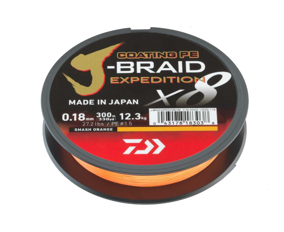 Plecionka Daiwa J-Braid Expedition X8E Smash Orange (150m)