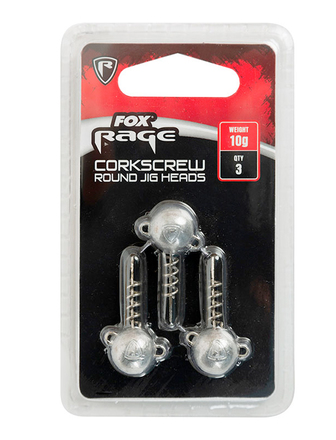 Fox Rage Corkscrew round jig heads, 3 sztuki