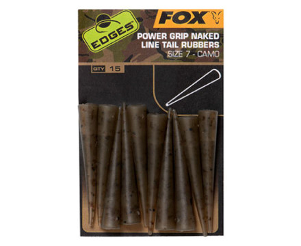 Fox Edges Camo Power grip naked tail rubbers size 7 10 sztuk